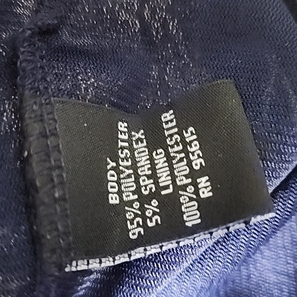 Rafaella Navy White Lace Overlay Blouse Top - Picture 8 of 9